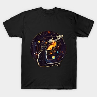 Cutest cat swiming in a galaxy T-Shirt